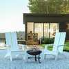 Flash Furniture 2PK Modern White Adirondack Chairs & 22" Fire Pit JJ-C145092-202-WH-GG